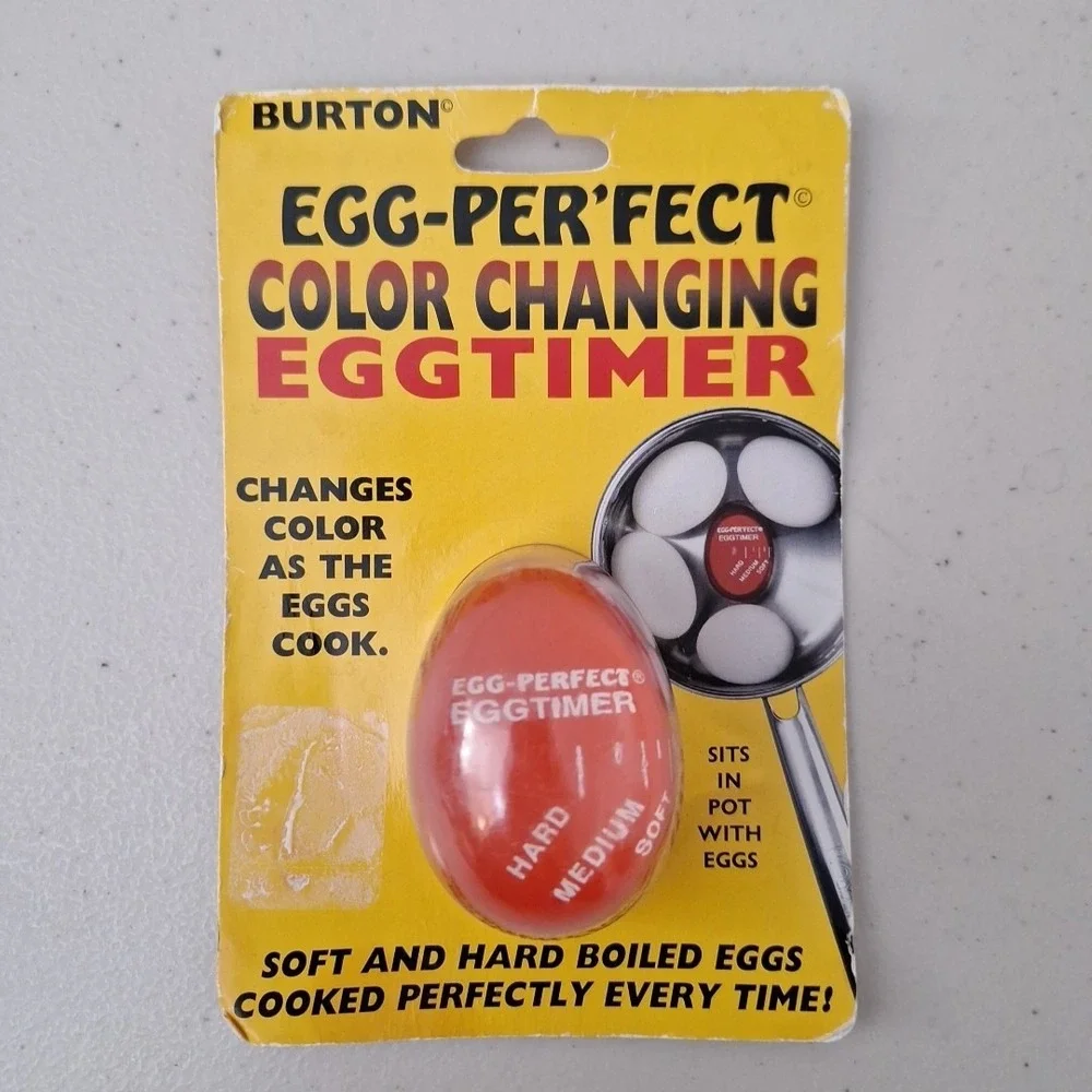 Burton Egg-Perfect Color Changing Egg Timer NEW Sealed Cooking Timer Kitchen